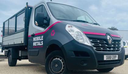 This is one of our scrap metal collection vehicles - give us a thumbs-up when you see us! mobile metals collection vehicle portsmouth, fareham and gosport